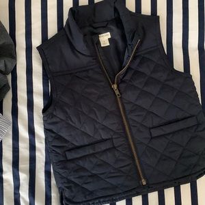 J. Crew Toddler Boy Navy Quilted Zippered Vest Size 3 Front Pockets